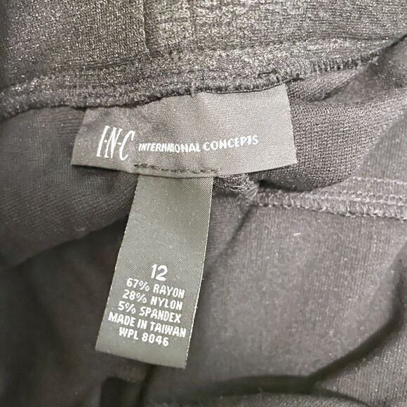 I.N.C International Concepts Women's 12 Pull On Skinny Leggings Black Textured - Picture 4 of 5